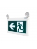 Etlin Daniels EC200WH-A13BB-GU - LED Running Man Exit Sign Combo Thermoplastic - Single & Double Sided - Battery Back Up Combo - 2 x 2W - 120/347V